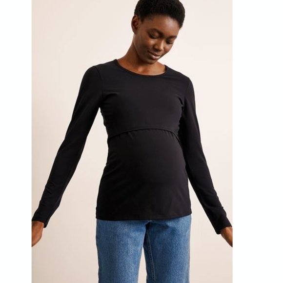 Boob Design Classic Long Sleeve Maternity & Nursing Top in Black M - Picture 1 of 5